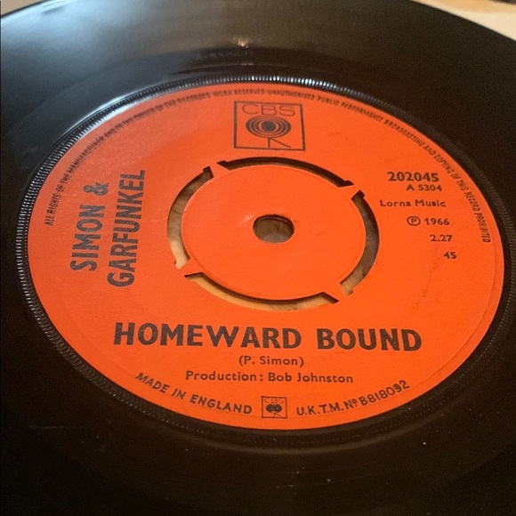💥3/$20 Vintage Simon & Garfunkel Vinyl Record 45 RPM - Picture 1 of 5